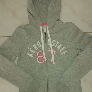 Aeropostale Grey Zip-Up Hoodie